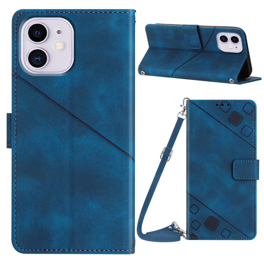 PT005 YB Imprinting Series-7 til iPhone 11 PU-lædertelefontaske med påtrykt tegnebogsstativ Anti-drop cover med skulderrem PT005 YB Imprinting Series-7 til iPhone 11 PU-lædertelefontaske med påtrykt tegnebogsstativ Anti-drop cover med skulderrem